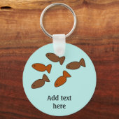 Little Fishes Cat Treat Graphic – テキスト キーホルダー (正面)