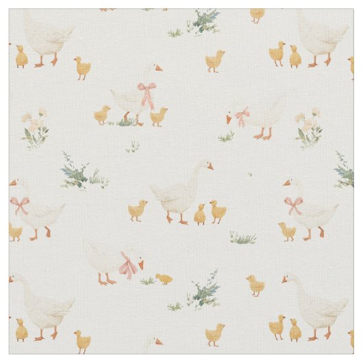 Little Floaters - Mama Goose with Goslings M  ファブリック (クローズアップ)