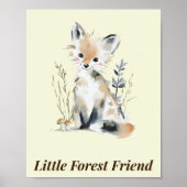 Little Forest Friend Forest Animal Baby Room Decor ポスター (正面)
