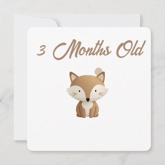 Little Forest Friends Baby Milestone Card –3 Month シーズンカード (正面)