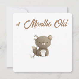 Little Forest Friends Baby Milestone Card –4 Month シーズンカード