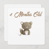 Little Forest Friends Baby Milestone Card –4 Month シーズンカード (正面/裏面)