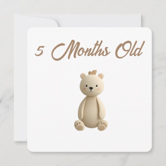 Little Forest Friends Baby Milestone Card –5 Month シーズンカード (正面)