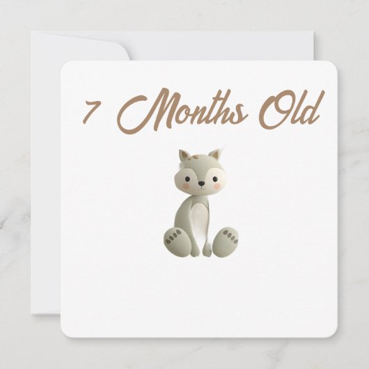 Little Forest Friends Baby Milestone Card – 7 Mont シーズンカード (正面)
