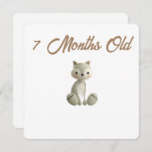Little Forest Friends Baby Milestone Card – 7 Mont シーズンカード (正面/裏面)