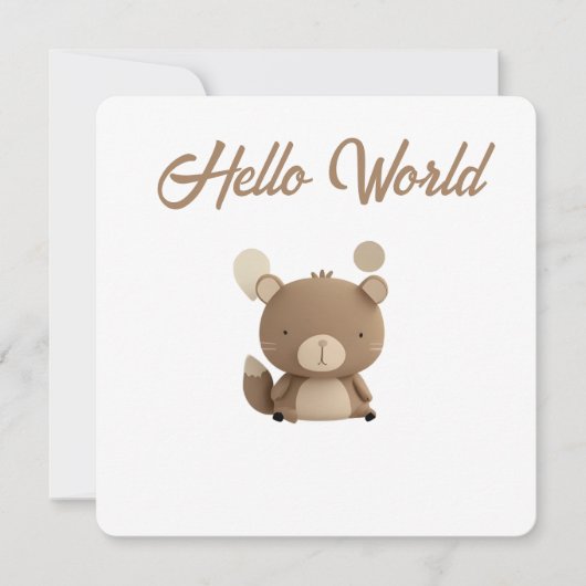 Little Forest Friends Baby Milestone Card – Hello  シーズンカード (正面)