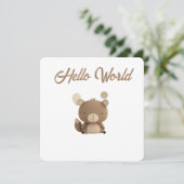 Little Forest Friends Baby Milestone Card – Hello  シーズンカード (スタンド正面)