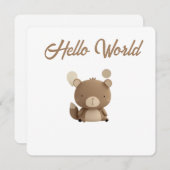 Little Forest Friends Baby Milestone Card – Hello  シーズンカード (正面/裏面)