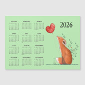 Little Fox Design 2026 Calendar Magnetic Card (正面)