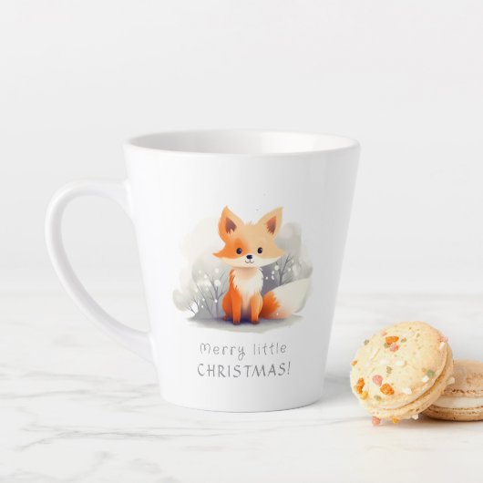 Little fox in winter カフェラテマグ (インサイチュ)
