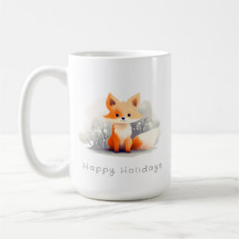 Little fox in winter コーヒーマグカップ