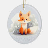 Little fox in winter セラミックオーナメント (左)