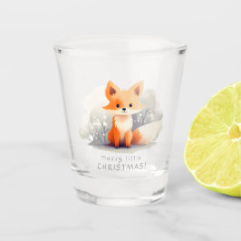 Little fox in winter, personalized ショットグラス