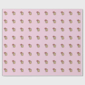 Little Fox Love Balloon Pattern Wrapping Paper ラッピングペーパー (フラット)