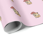 Little Fox Love Balloon Pattern Wrapping Paper ラッピングペーパー (ロールコーナー)