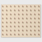 Little Fox Love Balloon Pattern Wrapping Paper ラッピングペーパー (フラット)