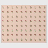 Little Fox Love Balloon Pattern Wrapping Paper ラッピングペーパー (フラット)