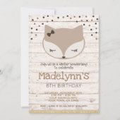 Little fox, wonderland Birthday Invitation 招待状 (正面)