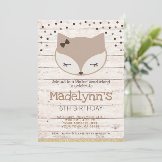 Little fox, wonderland Birthday Invitation 招待状 (スタンド正面)