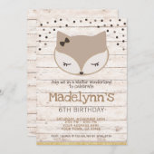 Little fox, wonderland Birthday Invitation 招待状 (正面/裏面)