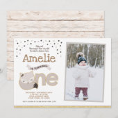 Little fox, Wonderland Invitation with photo 招待状 (正面/裏面)