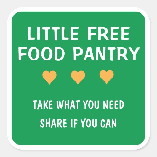 Little Free Food Pantry  スクエアシール (正面)