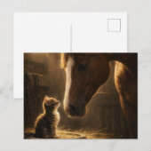Little Friend | 馬と子猫 | ポストカード (正面/裏面)