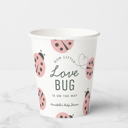 Little Fun Guy Mushroom Bee Boy Baby Shower 紙コップ (裏面)