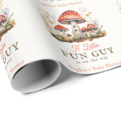 Little Fun Guy Mushroom Floral Baby Shower ラッピングペーパー (ロールコーナー)