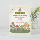 Little Fun Guy, Mushroom Fungi Birthday 招待状 (スタンド正面)