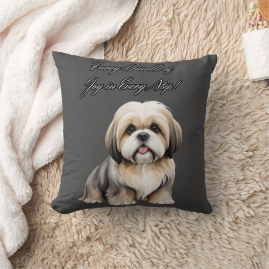 Little Furry Friend：ライトブラウンとホワイトアップ クッション (ブランケット)