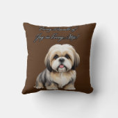 Little Furry Friend：ライトブラウンとホワイトアップ クッション (裏面)