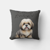 Little Furry Friend：ライトブラウンとホワイトアップ クッション (正面)