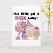 Little Gal is One T-shirts and Gift カード (黄色い花)