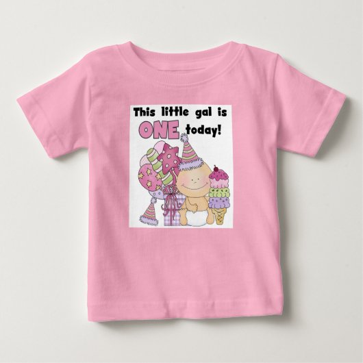 Little Gal is One T-shirts and Gift ベビーTシャツ (正面)
