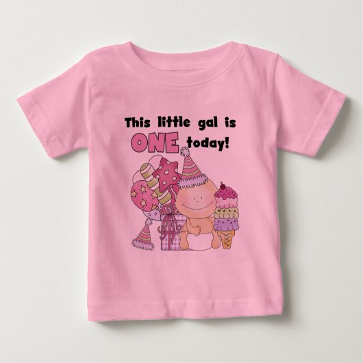 Little Gal is One T-shirts and Gift ベビーTシャツ (正面)