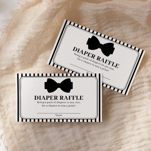 Little Gentleman Baby Shower Diaper Raffle エンクロージャーカード