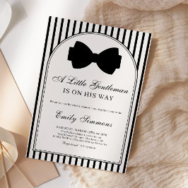 Little Gentleman Bow Tie Baby Shower 招待状