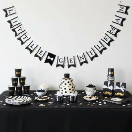 Little Gentleman Suspenders Boy Birthday バンティングフラッグ