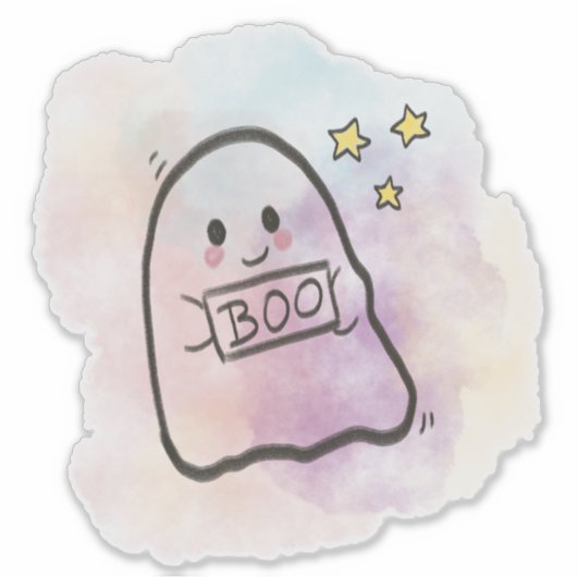 Little ghost Boo sign  シール (正面)