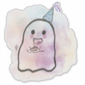 Little ghost celebrates birthday  シール (正面)