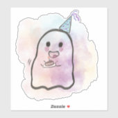Little ghost celebrates birthday  シール (シート)