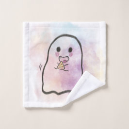 Little ghost eats pizza  ウォッシュタオル