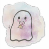 Little ghost eats pizza  シール (正面)
