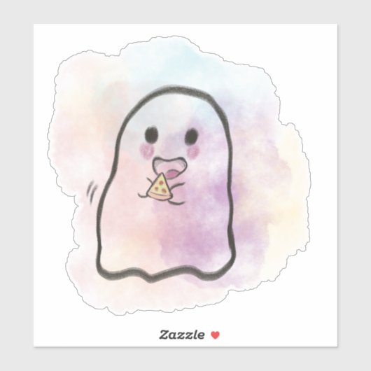 Little ghost eats pizza シール (シート)
