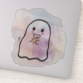 Little ghost eats pizza  シール