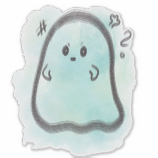 Little ghost is angry シール (正面)