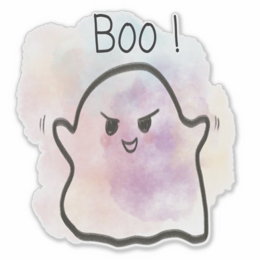 Little ghost shouts Boo シール (正面)