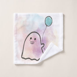 Little ghost with a balloon  ウォッシュタオル