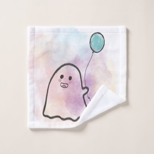 Little ghost with a balloon  ウォッシュタオル (ウォッシュタオル)